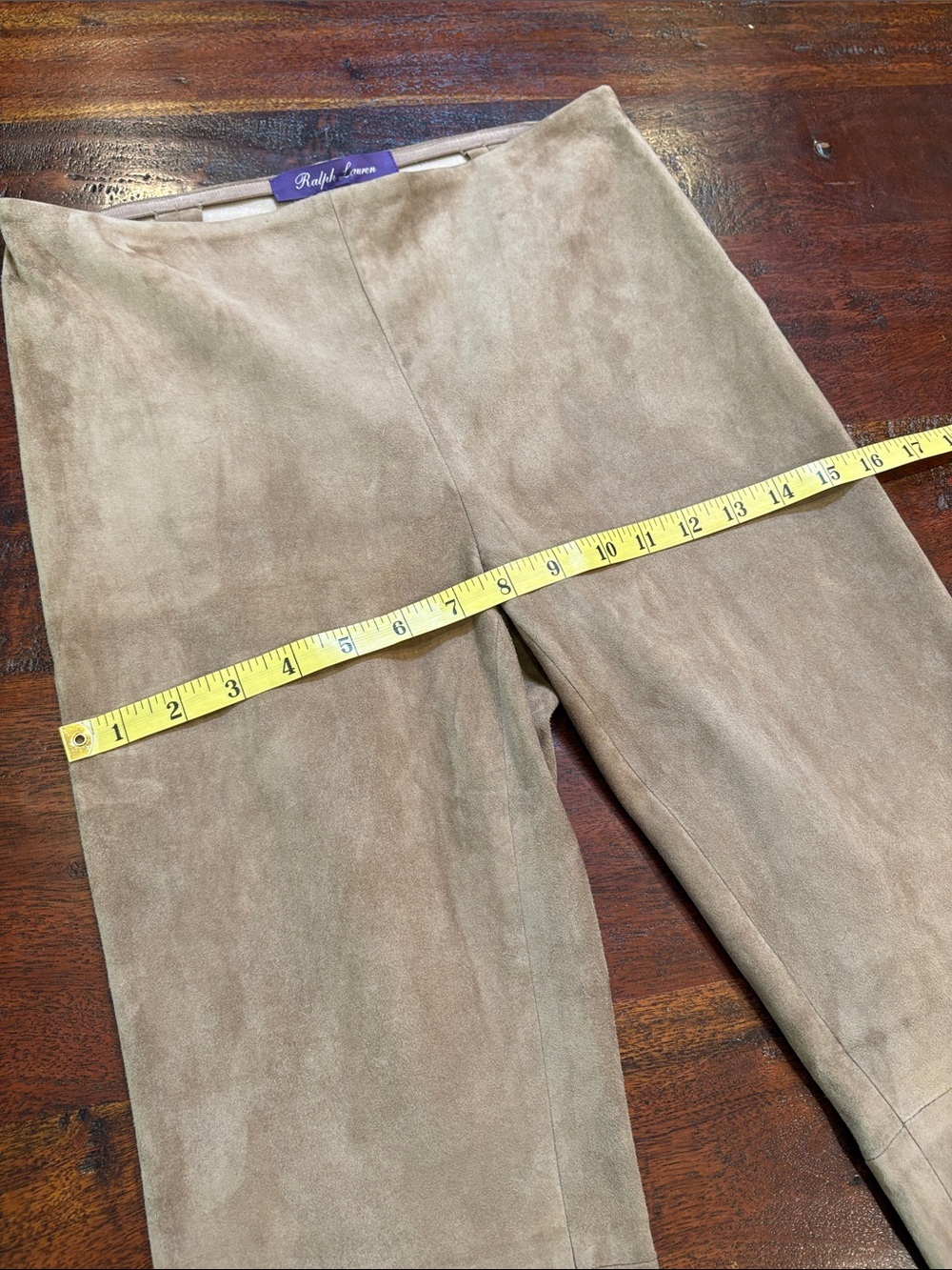 Ralph Lauren Collection Tan Suede Leather Pants Pre-Fall 2016 size 4 - Picture 13 of 14